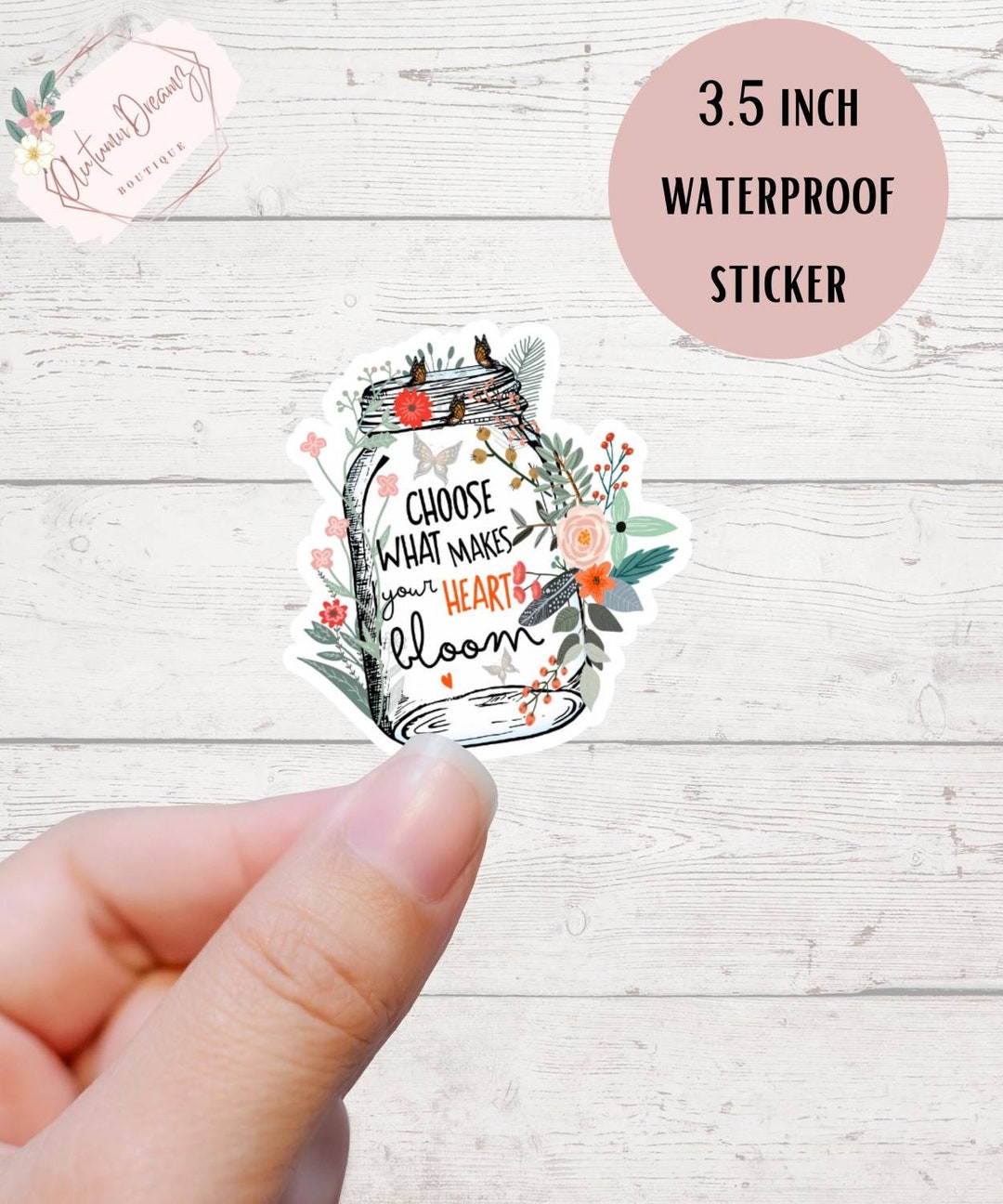 Floral Mental Health Sticker Waterproof Stickers Die Cut Sticker Glossy ...