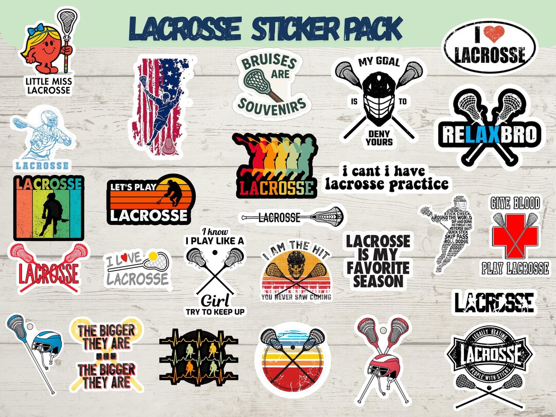 Waterproof Lacrosse Sticker Pack: Laptop, Water Bottle, Sports Decals ...
