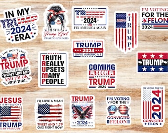 Trump, political stickers pack, mystery pack of Stickers, mirror stickers, republican, american, aesthethic stickers, laptop, car, gift idea