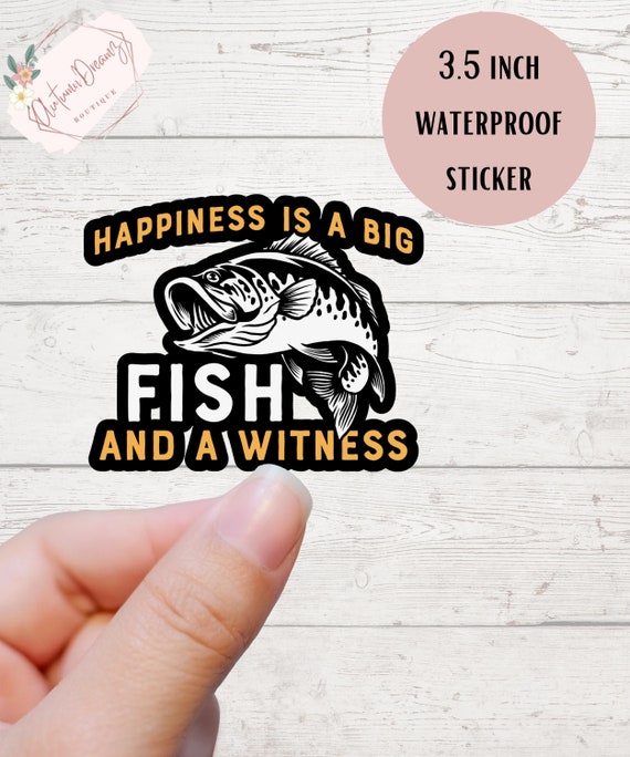 Happiness is a Big Fish,fishing Therapy Sticker,fishing Stickers,fishing  Sticker,funny Gifts for Dad,fishing Addict,fishing Box,fly Fishing 