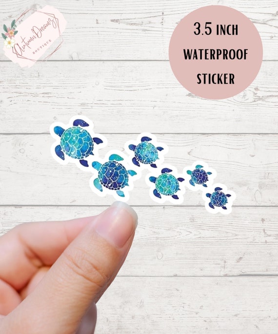 Sea Turtle Sticker, Pack of Sea Turtles, Turtle, Turtles, Mirror Sticker, Laptop Sticker, Car Sticker Decal, Sea Turtles, Glossy Sticker