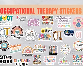 Paquete sorpresa de pegatinas de terapia ocupacional / Pegatinas de vinilo de OT (selección aleatoria) / Regalo para terapeuta ocupacional / Pegatinas para asistente de terapia
