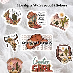 Pacote de adesivos Country Girl / Cowgirl / Country / Botas / Diversão / Adesivo à prova d'água / Adesivos / Adesivos / Pacote de adesivos / Flores / adesivos estéticos / adesivos para laptop