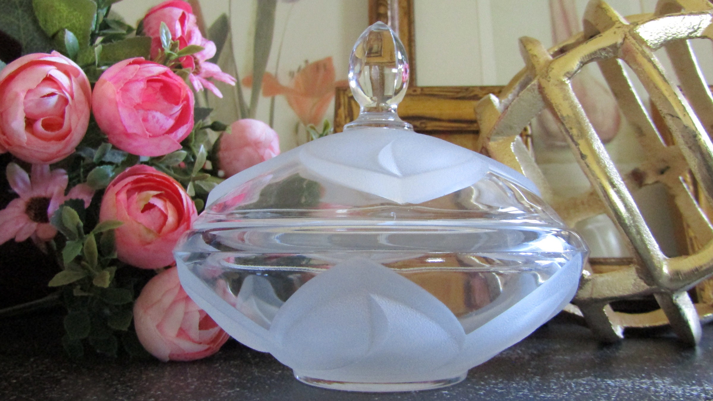 Mikasa Collection Crystal Clear Candy Dish with Finial Lid Etsy