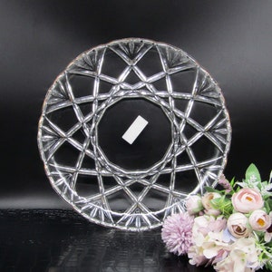 Vintage Mikasa Hempshire Gold Rim Crystal Serving Platter