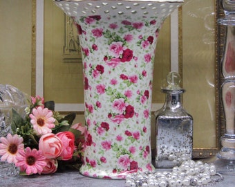 Tall Porcelain Vase • La Dolce Vita by Ja Designs • Summertime Rose Chintz • Vintage