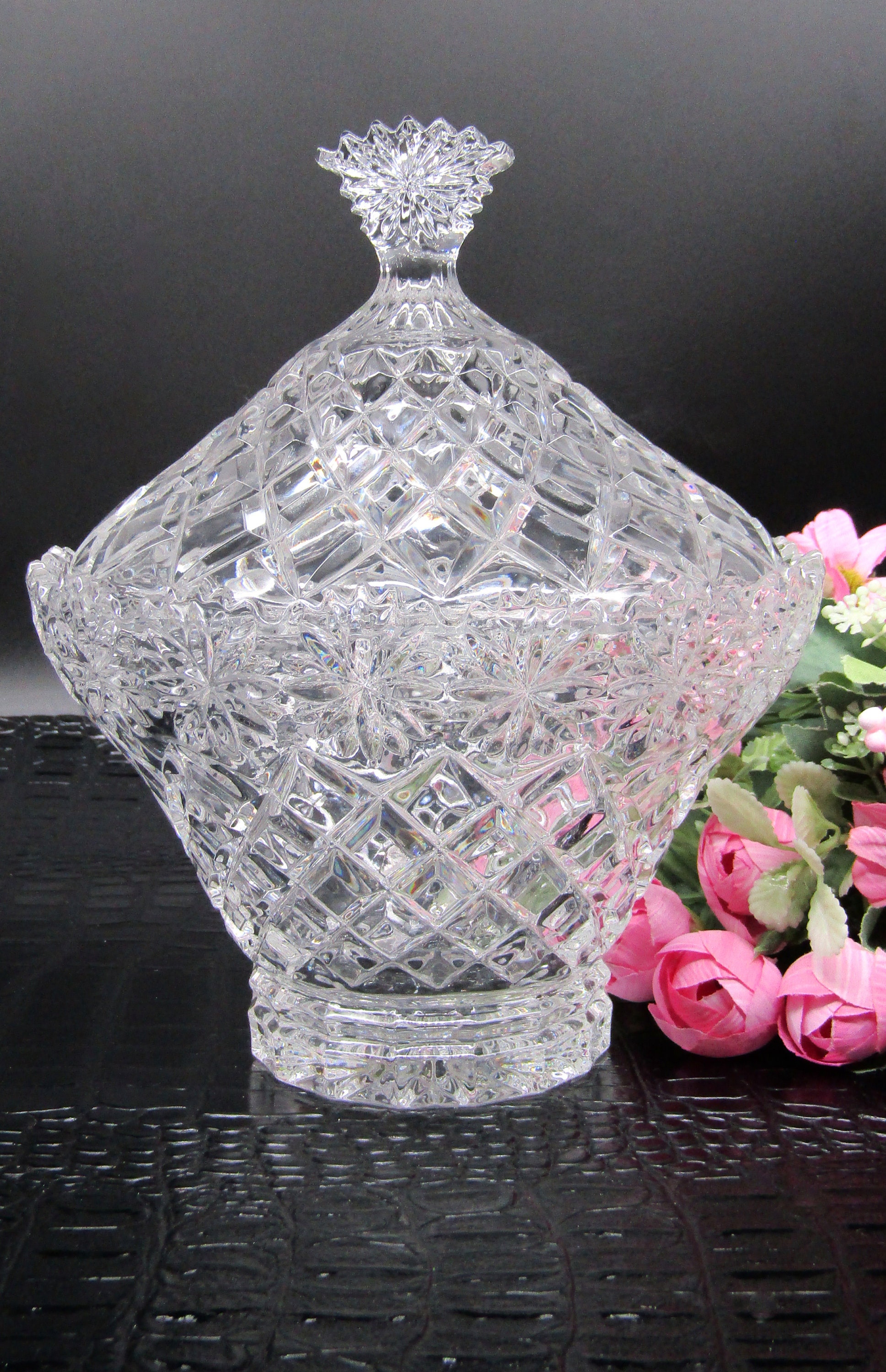 Vintage Collection Crystal Clear Candy Dish with Lid Etsy