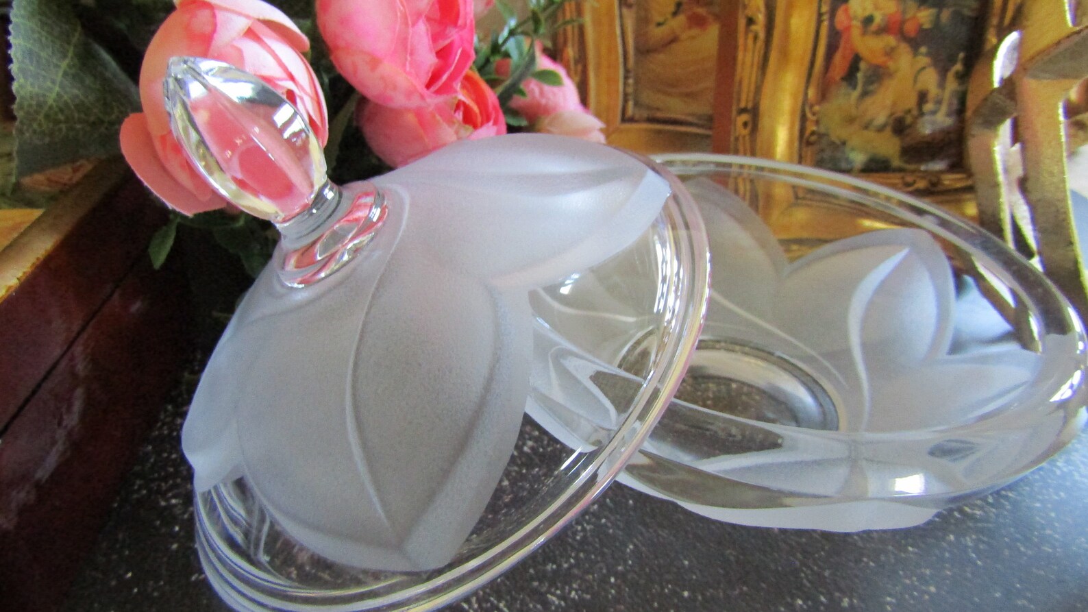 Mikasa Collection Crystal Clear Candy Dish with Finial Lid Etsy