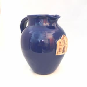 Xtra Large Studio Art Pottery Jug with Relief Adobe House - Signed