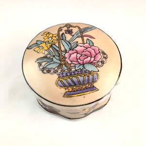 Vintage Enameled Ceramic Trinket Box