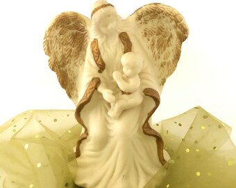 Ceramic Angel and Child Statue