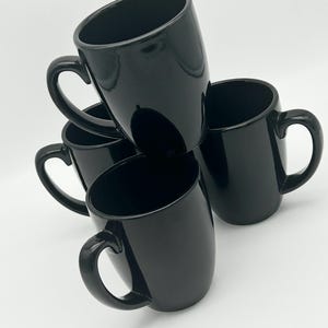 Set of 4 Corelle Coordinates Coffee Mugs in JET BLACK!