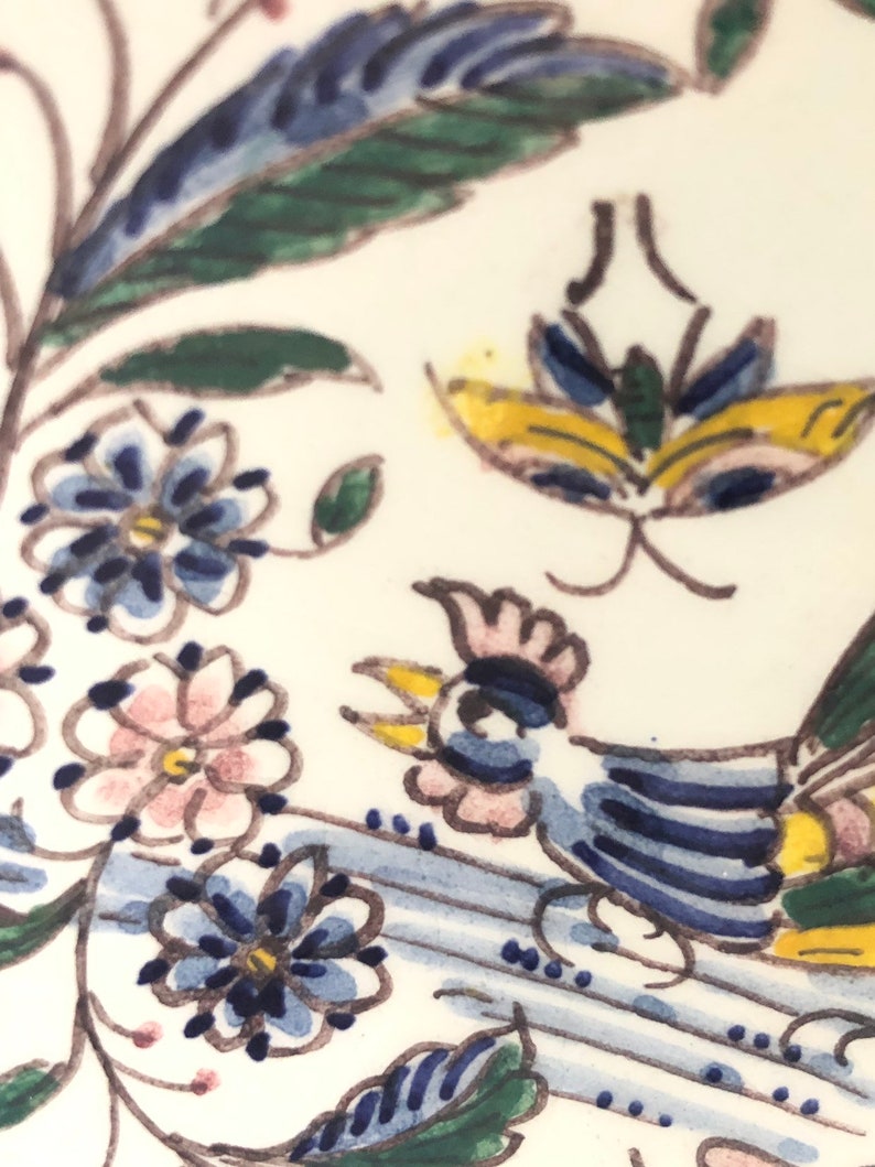Hand Painted Urn and Saucer Made in Portugal
