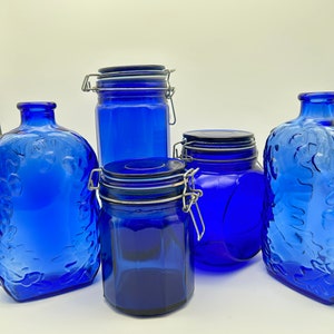 5 PC. Mismatch Set of Blue Glassware