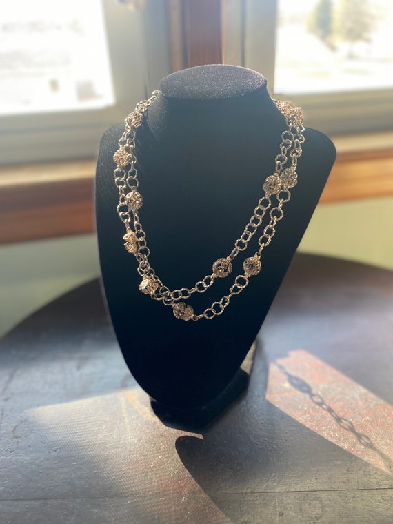 Antique Silver Filigree Etruscan Revival Style Neckla… - Gem