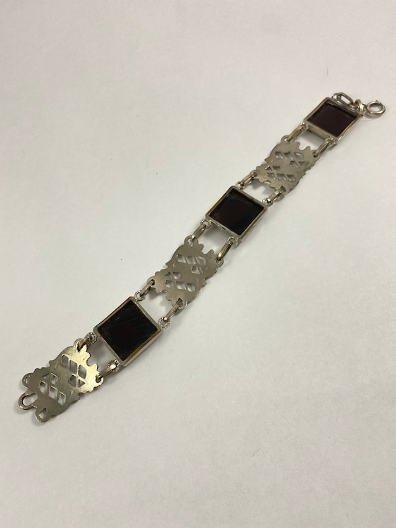 Antique Art Deco Roman Intaglio Glass Bracelet - image 3