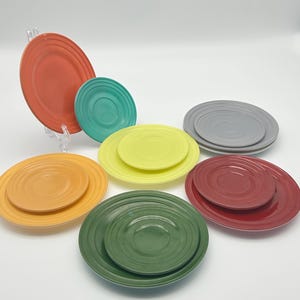Set of Hazel Atlas &quot;Little Hostess&quot; Plates and Saucers