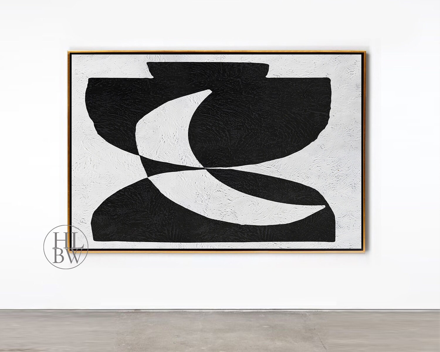 Black White Abstract Painting Original Painting on Canvas Etsy