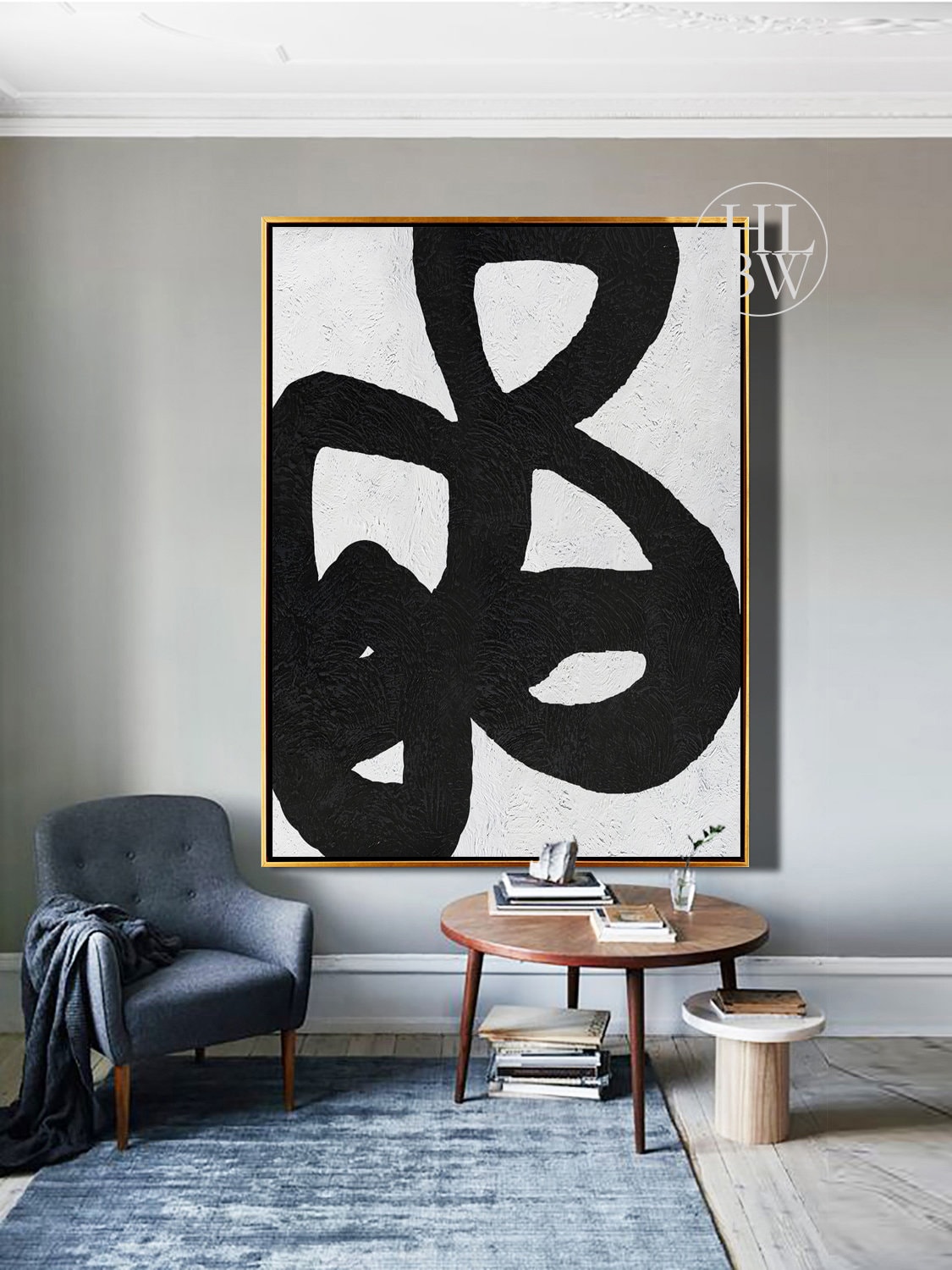 Vertical Wall Art Large Modern Art Painting on Canvas Etsy