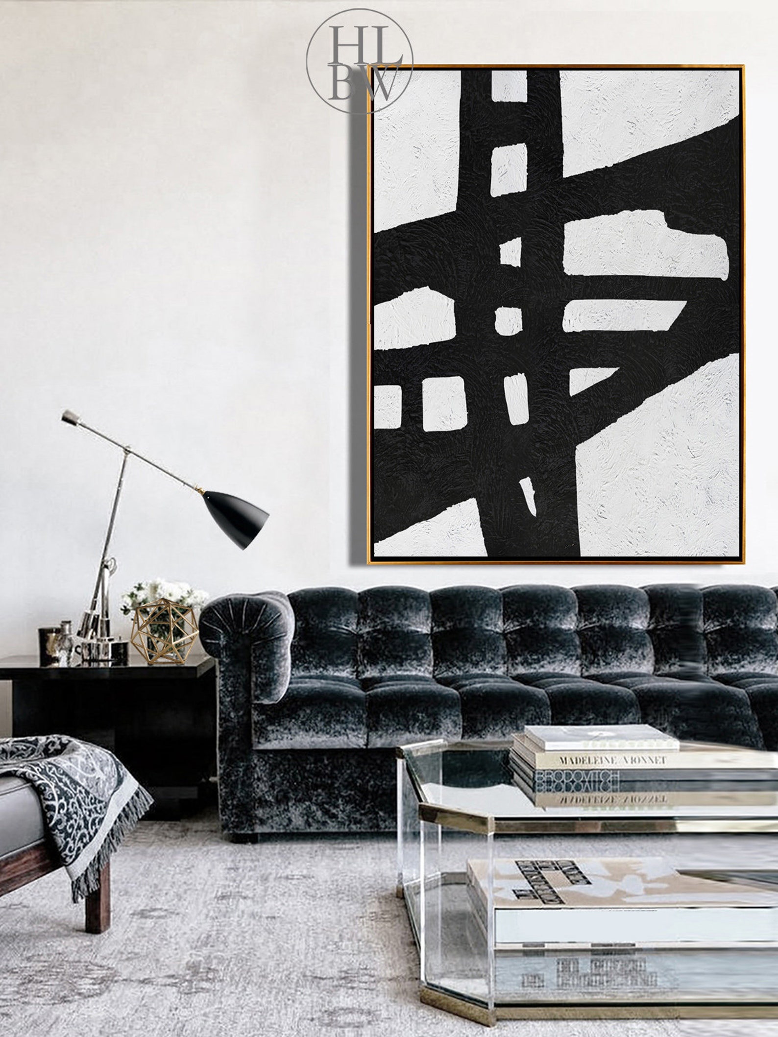 Vertical Wall Art Large Modern Art Painting on Canvas | Etsy