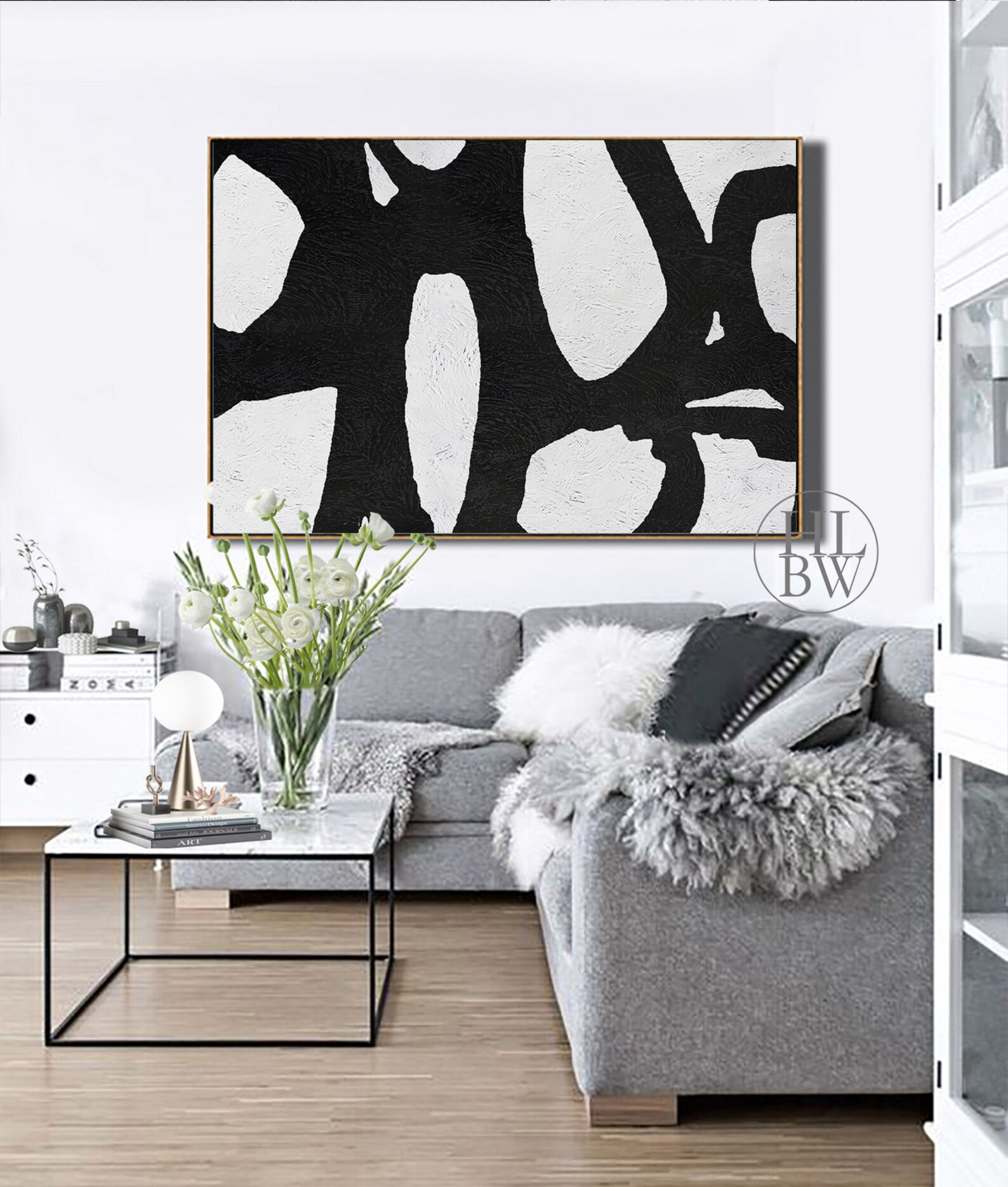 Horizontal Abstract Painting Original Art Canvas Painting Etsy