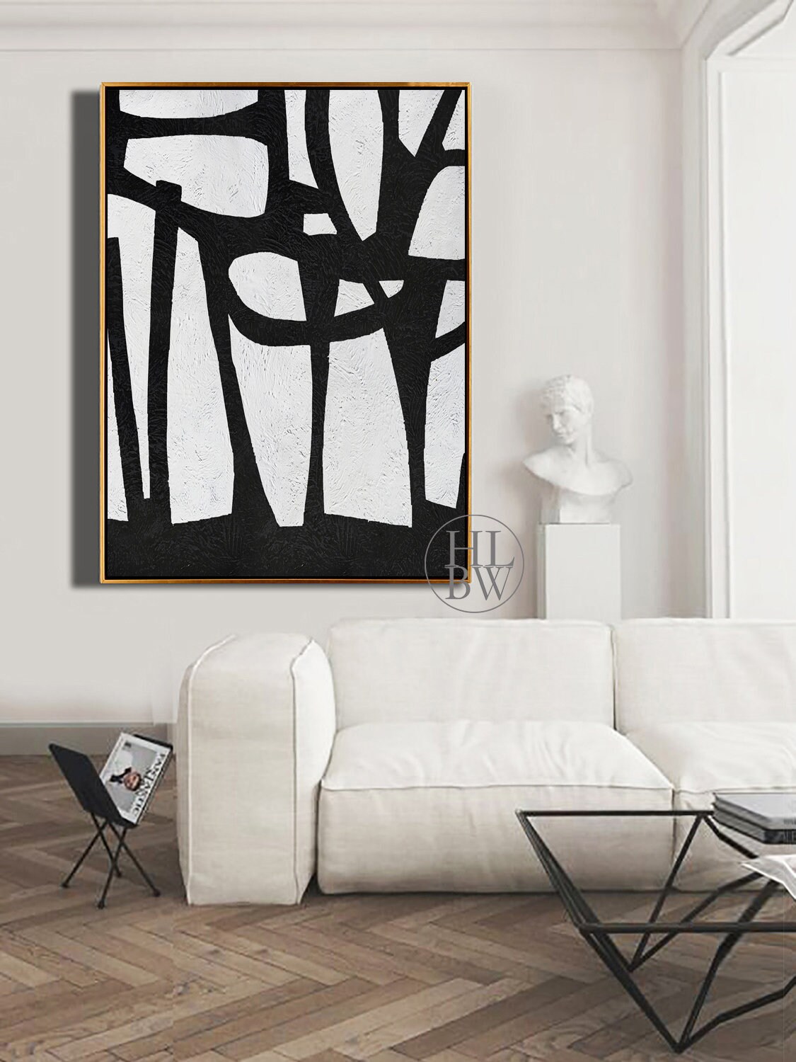 Vertical Wall Art Large Modern Art Painting on Canvas Etsy