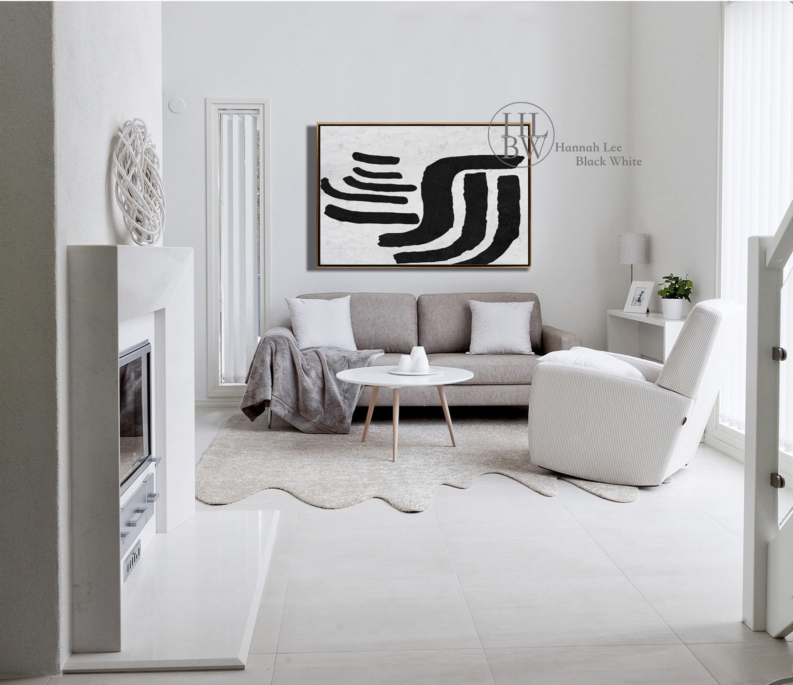 Abstrakte Landschaftsmalerei große horizontale Wandkunst | Etsy