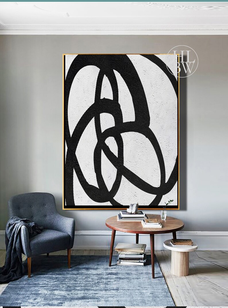 Geometric Painting Vertical Wall Art Large Modern Art Painting | Etsy