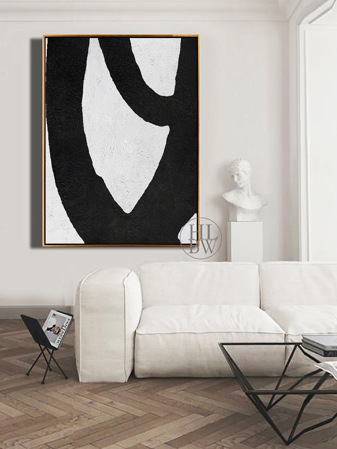 Vertical Wall Art Large Modern Art Painting on Canvas Etsy
