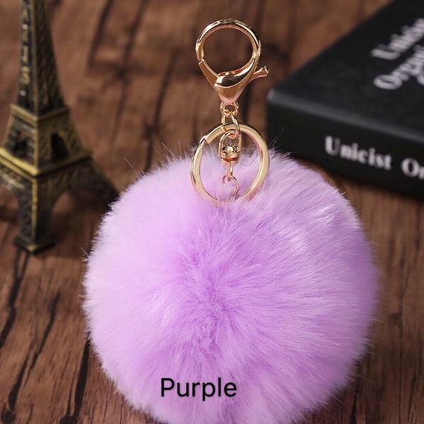 CLEARANCE！！！Cute Genuine Pom Pom Ball keychain For Car Key Ring Handbag Tote Bag