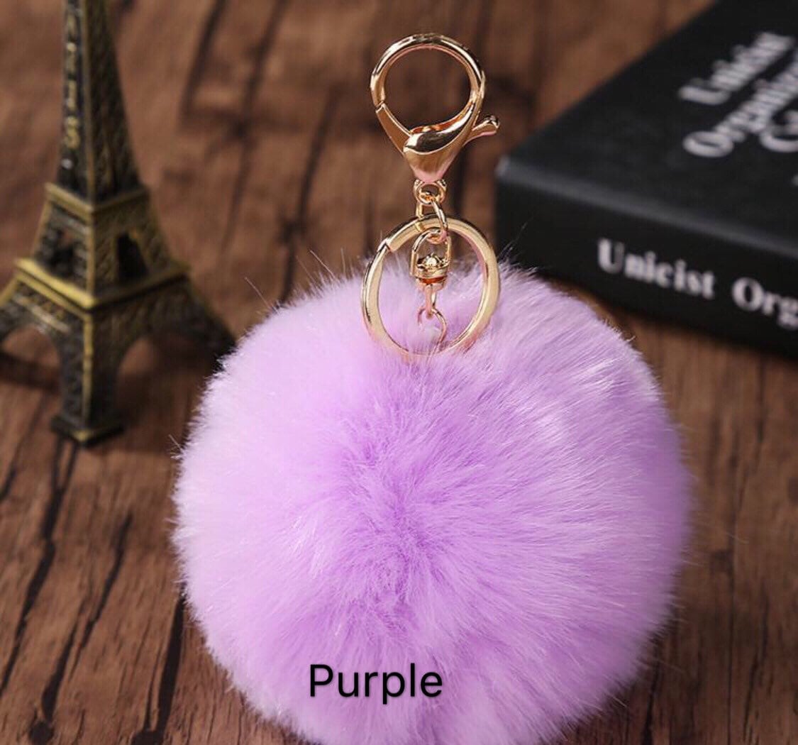 Pom Poms Keychains Fluffy Heart Shape Pompoms Keyring Faux Rabbit Fur Key  Chain For Car Bag Charm - Temu Italy