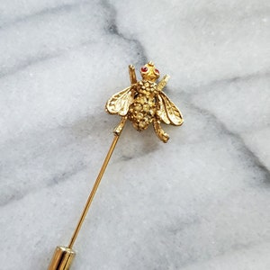 Vintage Gold Bee Pin, Honey Bee Pin, Insect Pin, Coat Pin, Gold Pin Accessory