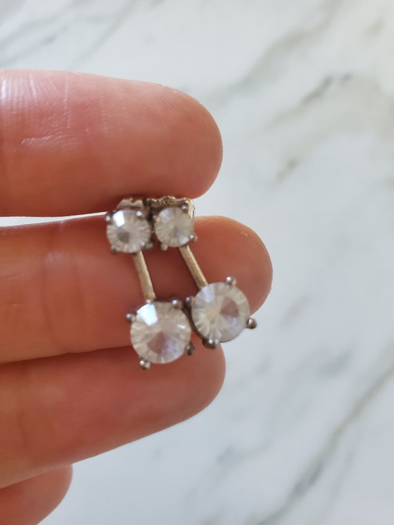 Vintage Crystal Dangle Earrings, Cocktail Earring… - image 6