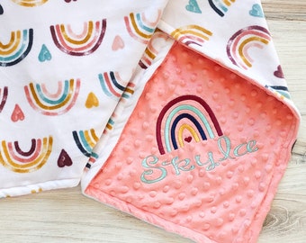 personalised rainbow blanket