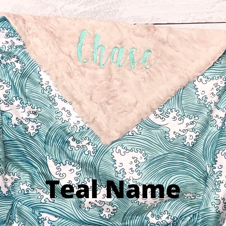 Personalized Baby Blanket Waves Baby Blanket Surf Baby Etsy
