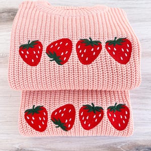 Strawberry Embroidered Jumper in Pink (12mths-6yrs)
