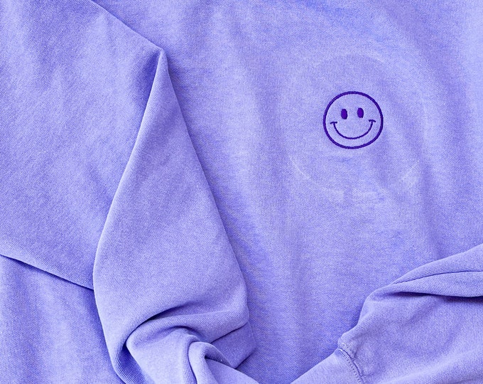 HAPPY FACE FLORAL PRINT KNIT SWETAER main image 1