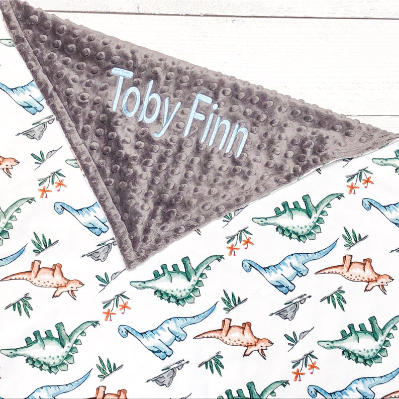 Personalized Baby Dinosaur Blanket Dinosaur Blanket Baby Etsy