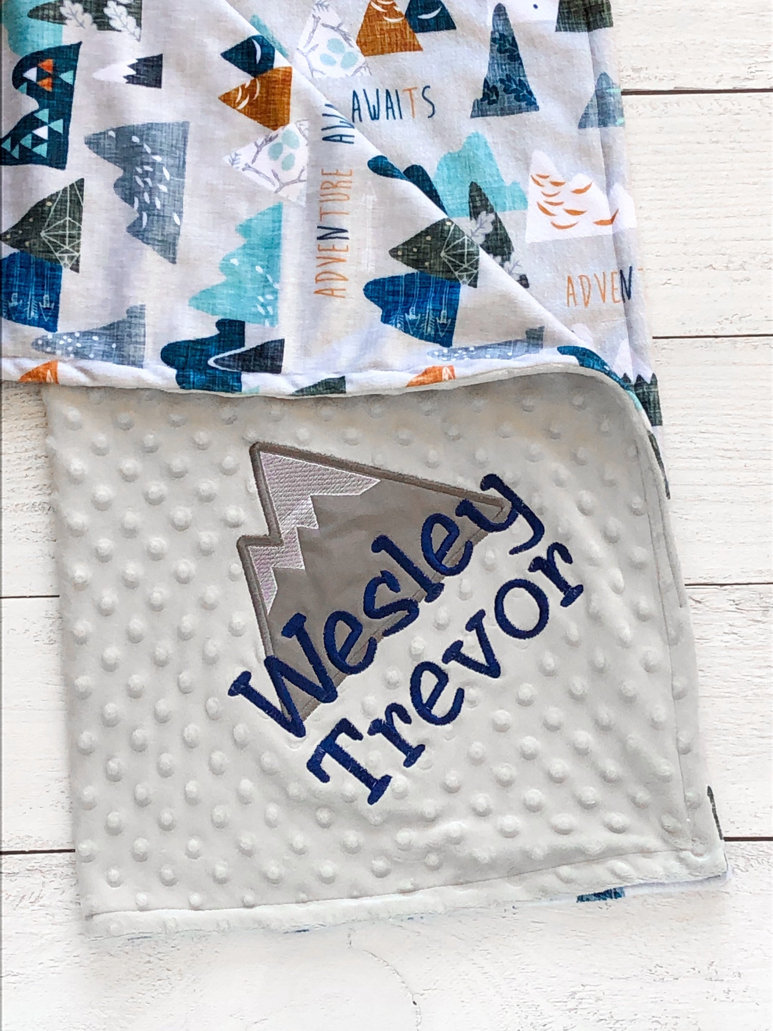Personalized Baby Boy Blanket Mountain Blanket Woodland Baby Etsy