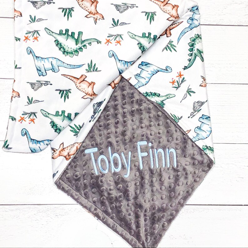 Personalized Baby Dinosaur Blanket Dinosaur Blanket Baby Etsy