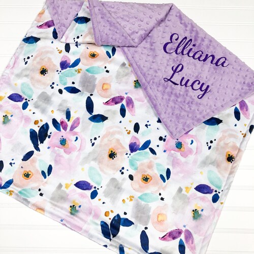 Personalized Baby Blanket Baby Shower Gift Fawn Minky Baby Etsy