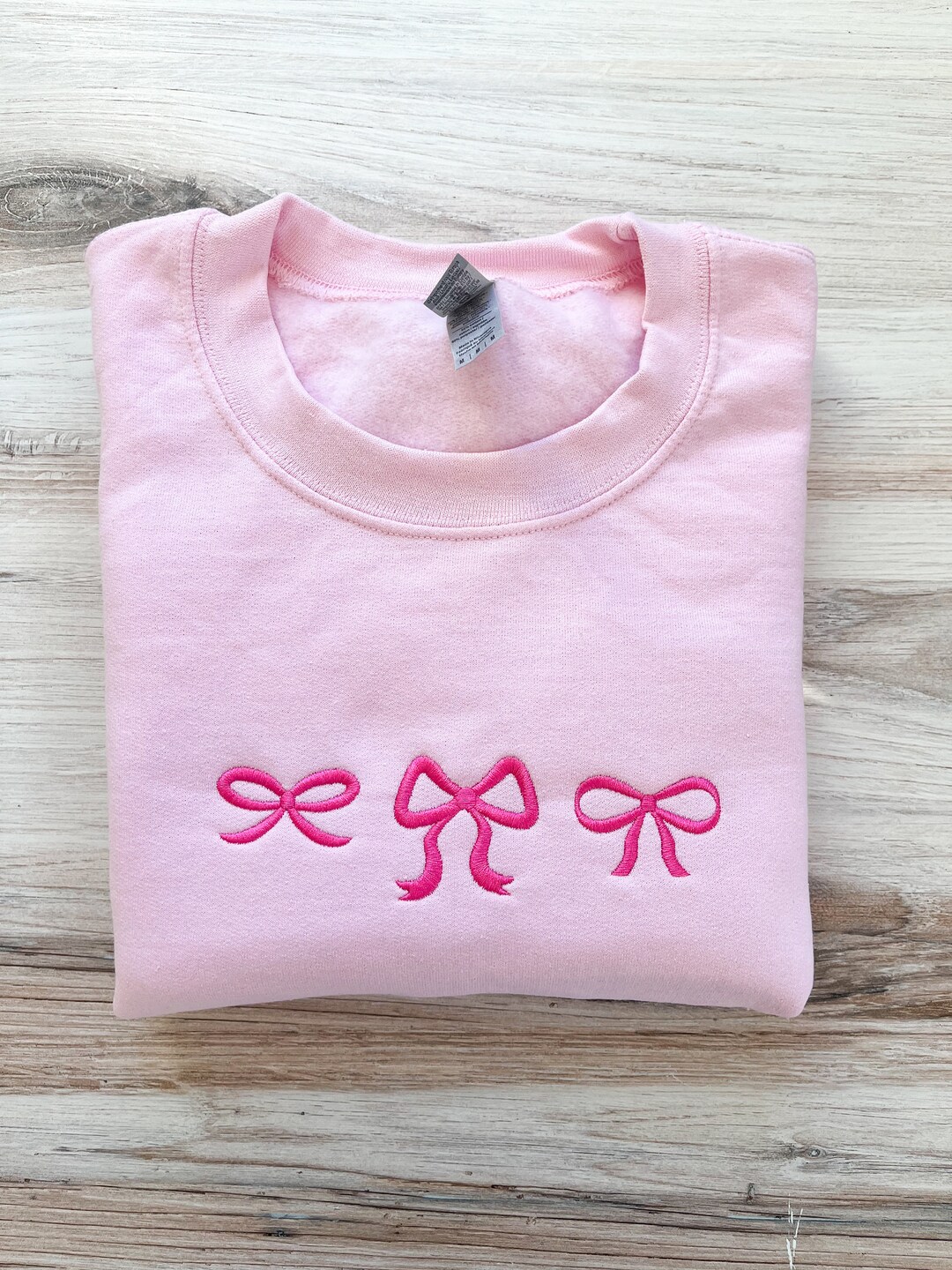 Embroidered Pink Ribbon Crewneck