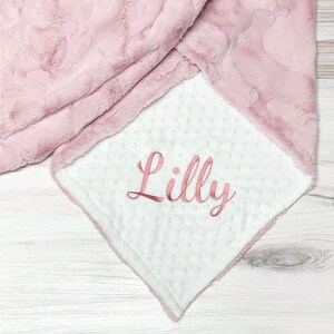 Lovey Comforter Wubie Blanket Sensory Blanket All White Blanket Dedication Gift Ribbon Teether Baby Gift Minky Blanket
