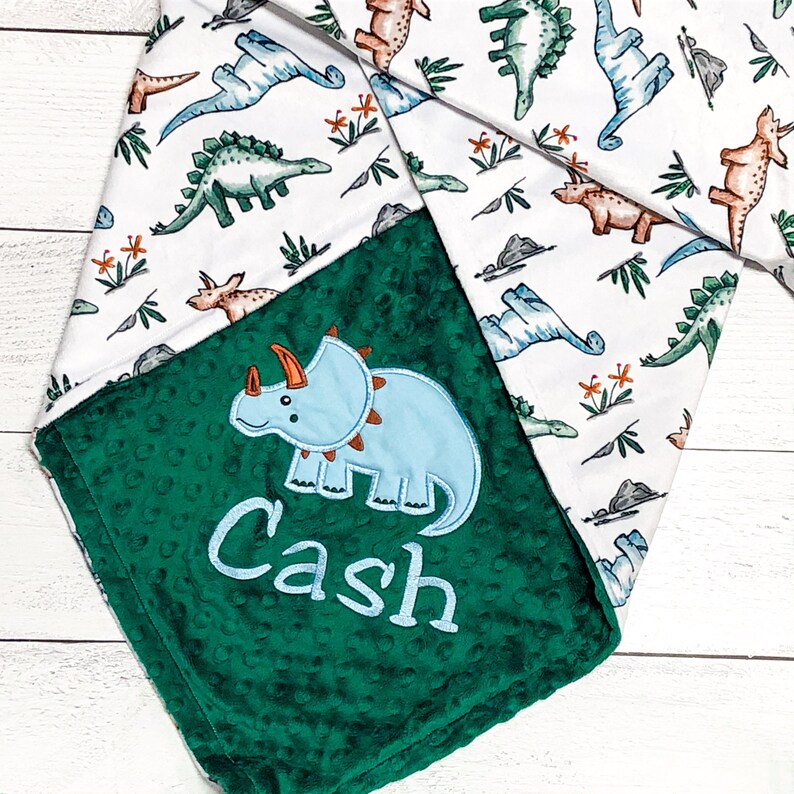 Personalized Baby Dinosaur Blanket Dinosaur Blanket Baby Etsy