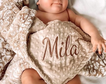 Personalized Baby Animal Blanket, Leopard Blanket, Soft Baby Blanket, Minky Blanket, Monogrammed Baby Blanket, Baby Shower Gift, Neutral