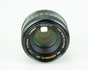 Vintage Minolta MD Rokkor-X 50mm F1.7 lens for Minolta MC/MD mount -Can be used on digital camera with proper adaptor (not included)