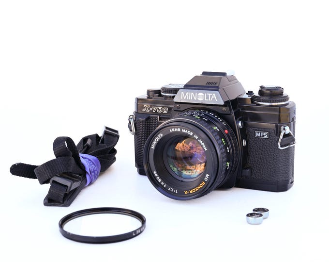 Featured listing image: Minolta X-700 MPS 35mm Film Camera MD Rokkor-X 50mm f/1.7 Lens – Film Tested