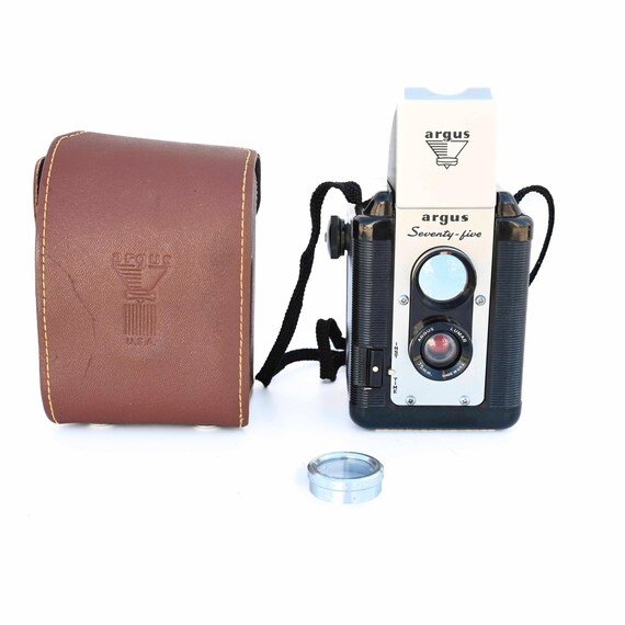 Funky Vintage Argus Seventy-five in Original Case-620 Film Camera