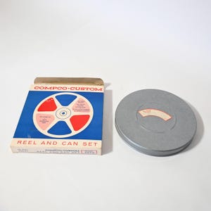 Vintage Compco 16MM 400 ft. Movie Reel and Can set -  7” - In Original Box - NOS