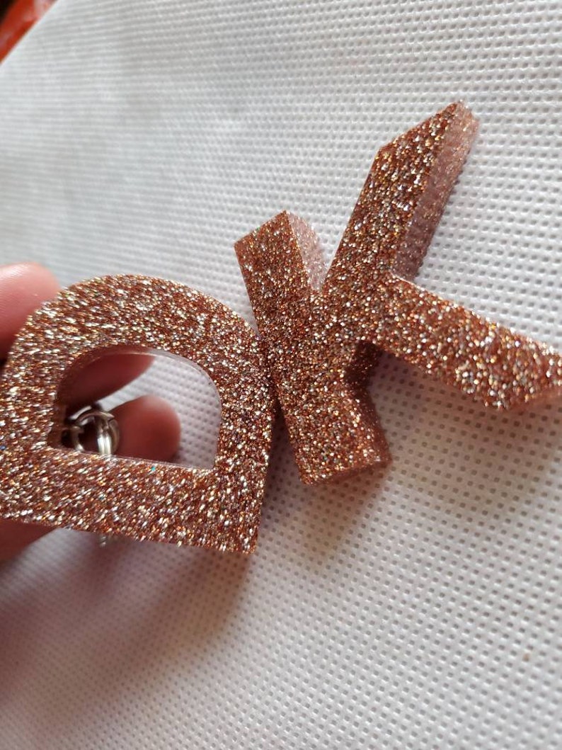Rose Gold Glitter Keychain Resin Custom Keychain Epoxy Etsy